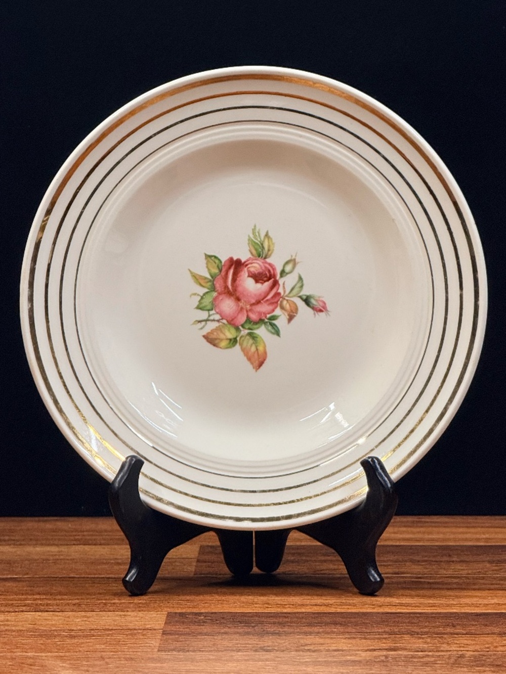 SALEM CHINA CO. Mount Vernon Floral Bowl 23 Karat Gold